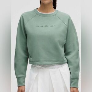 Lululemon Women’s Smooth Spacer Cropped Pullover Sz 14 Sage Green